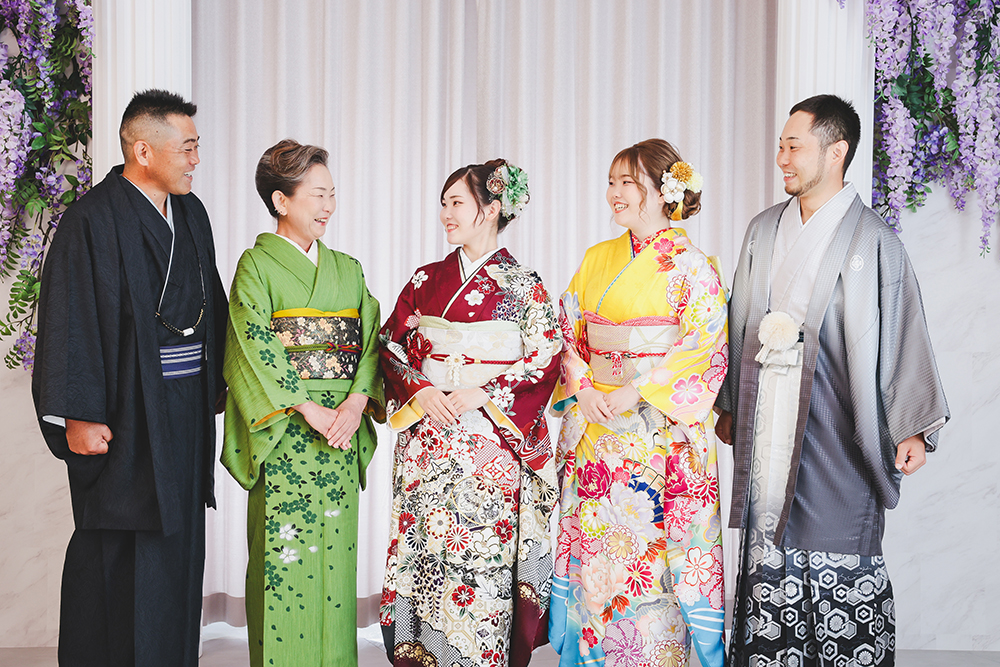 成人式の家族写真