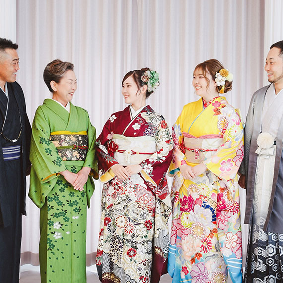 家族での振袖前撮り写真
